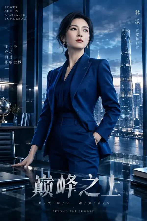 橙子短剧《总裁的贴身秘书》封面，干练女秘书持文件立于办公室窗前