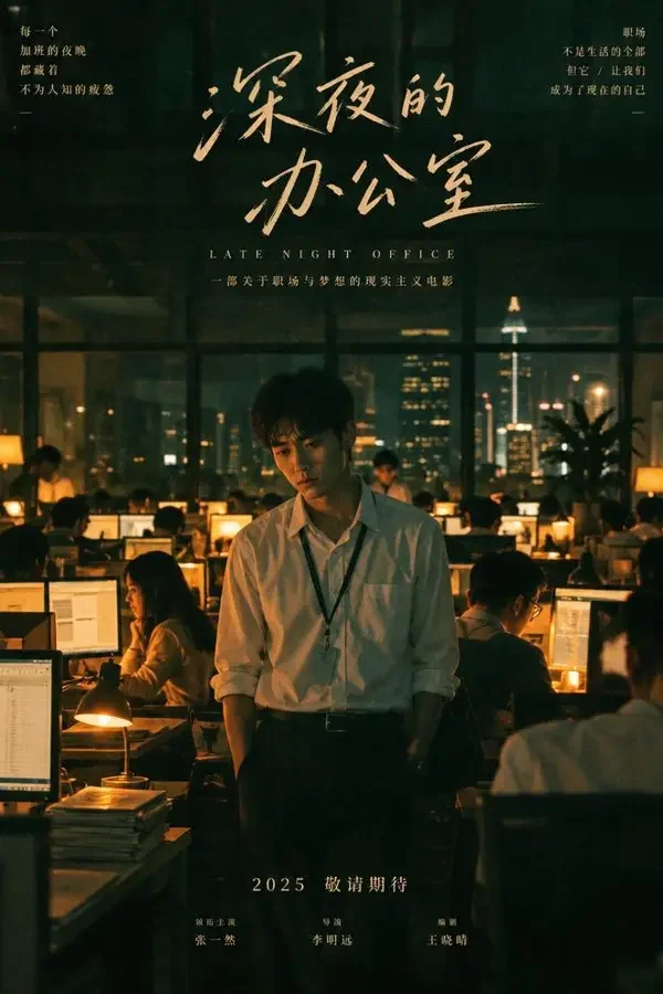凌晨三点的工位 - 橙子短剧 橙子短剧《凌晨三点的工位》封面,深夜工位前被屏幕照亮的打工人